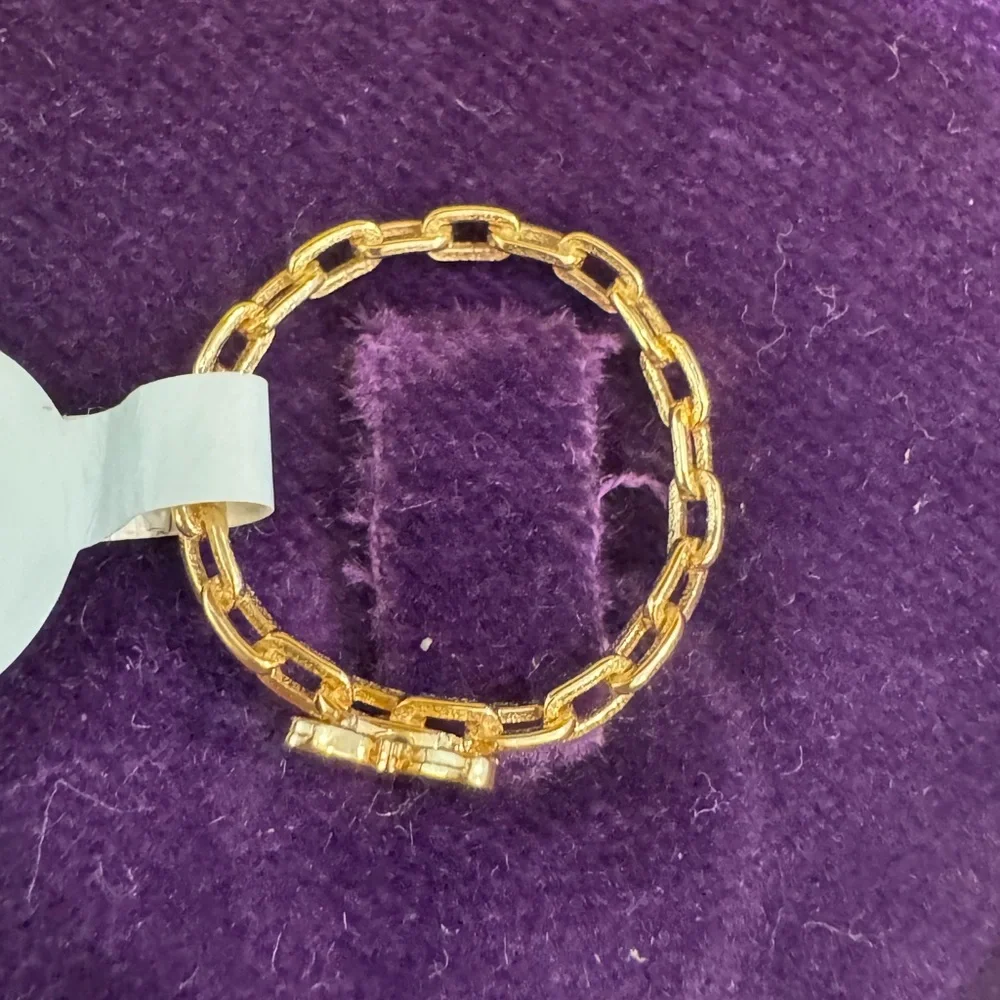14K solid gold link ring - Picture 3 of 7